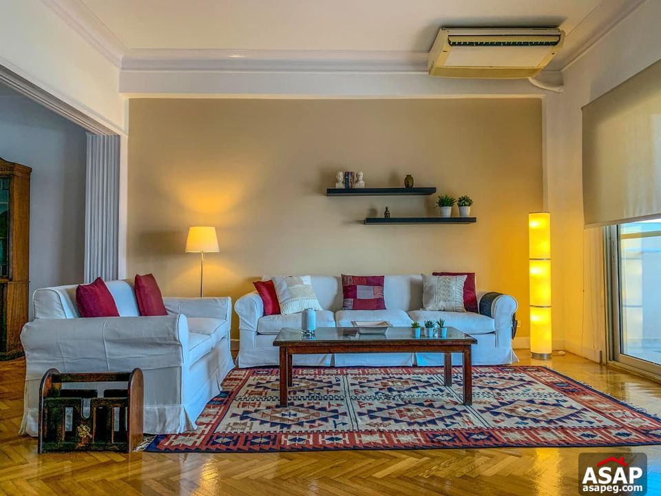 Apartment with Nile View for Rent in Zamalek